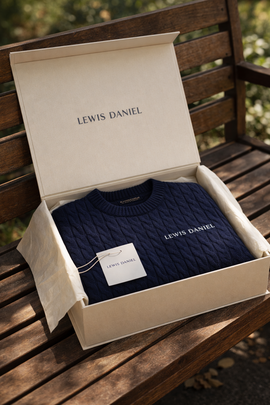 Cable Knit Sweater (Navy)